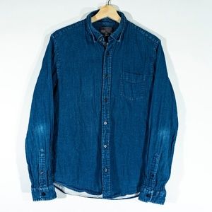 Vince Chambray Denim Long Sleeve Button Down Shirt